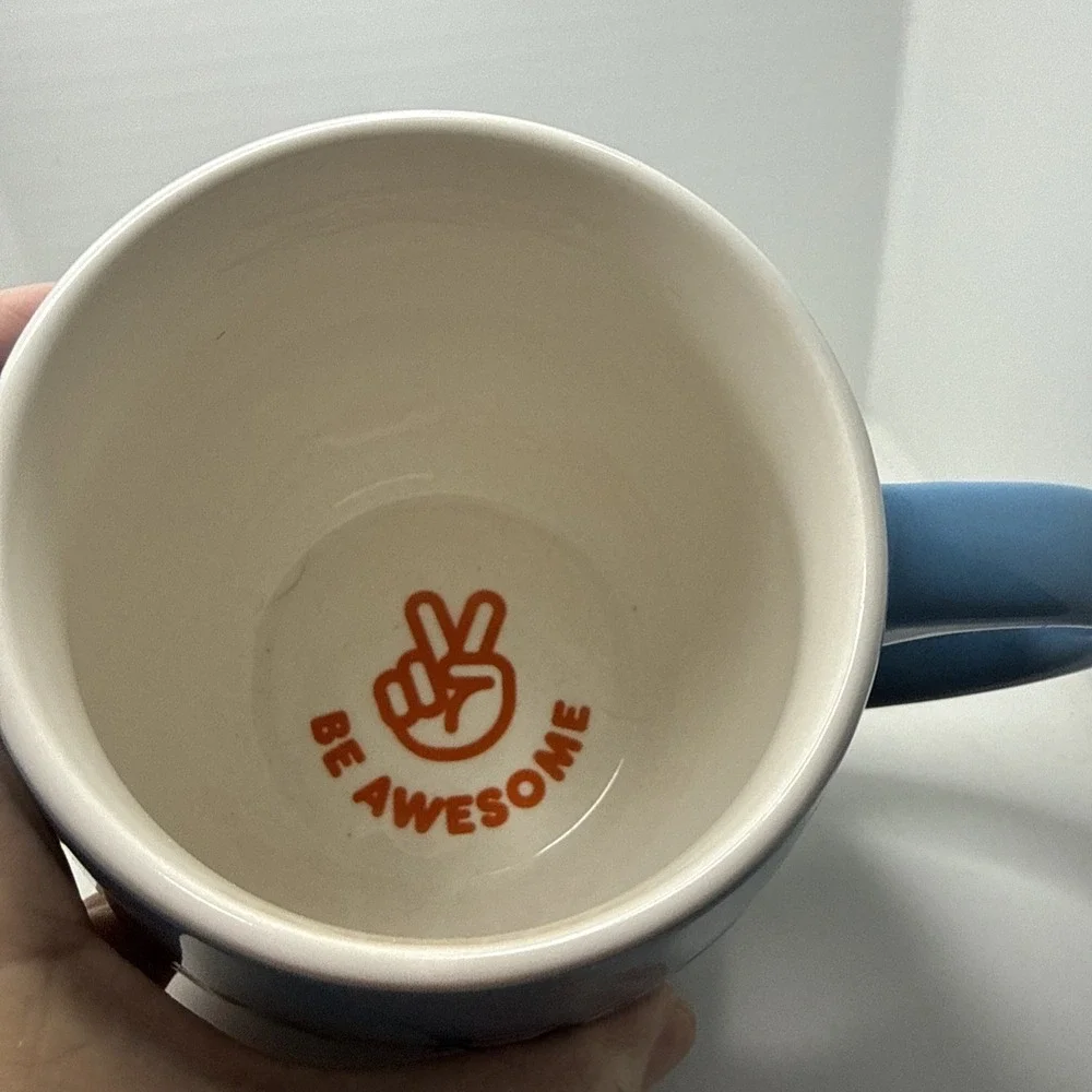 DUNKIN DONUTS WAKE UP Drink DUNKIN Be Awesome Blue Coffee Mug 20 oz